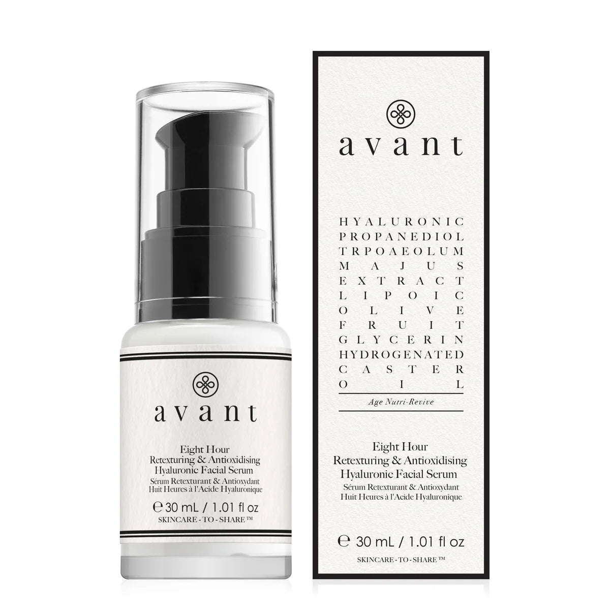 Avant Skincare 8 Hour Retexturing & Anti-Oxidising Hyaluronic Facial Serum 30ml