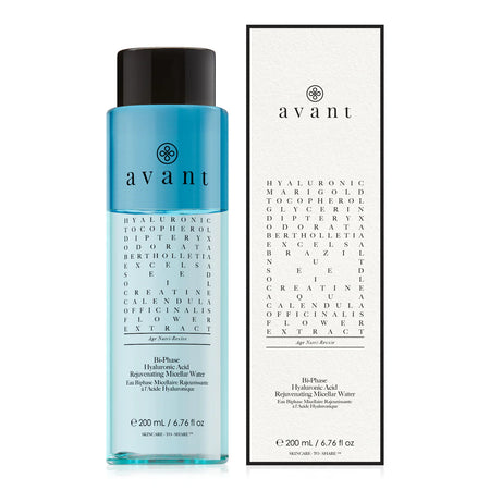 Avant Skincare Bi-Phase Hyaluronic Acid Rejuvenating Micellar Water 200ml and packaging