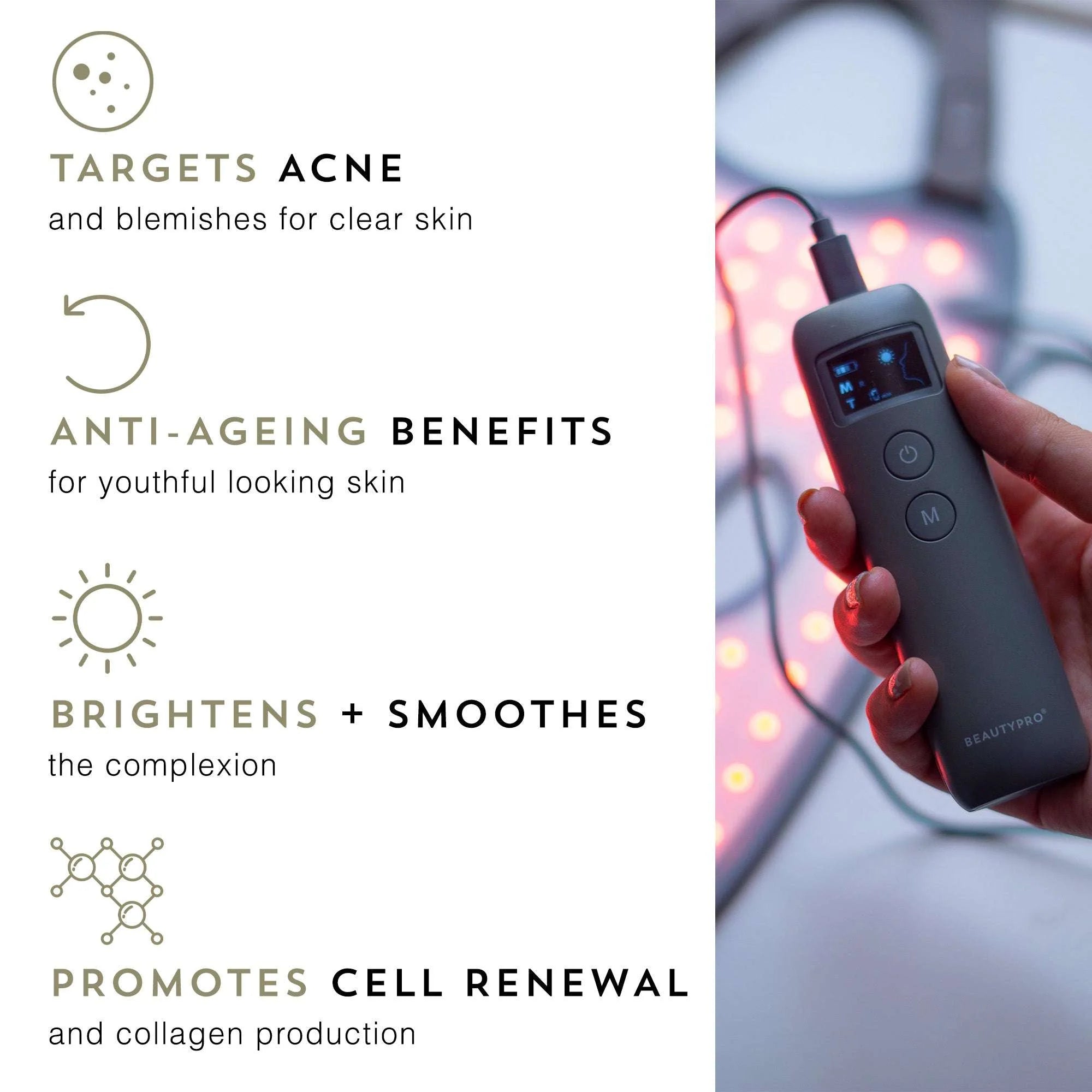 BEAUTYPRO Photon LED Light Therapy Facial Mask benefits