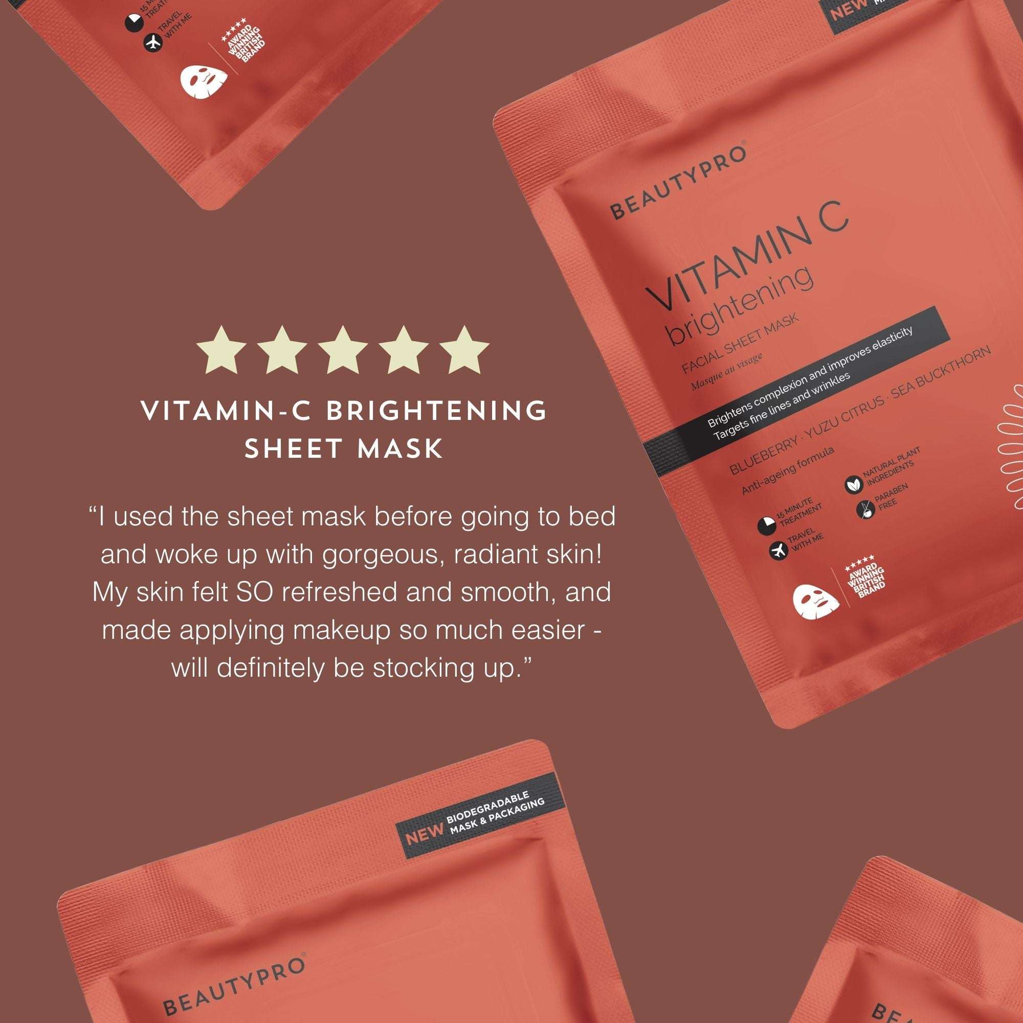 Beautypro Vitamin C Brightening Facial Sheet Mask review