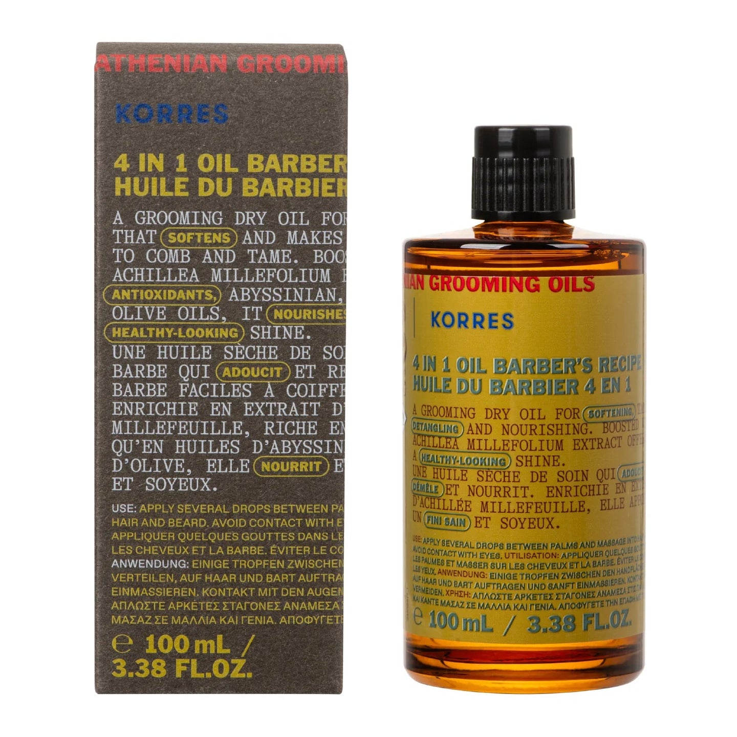 Korres Athenian Grooming 4-In-1 Oil Barber's Recipe 100ml