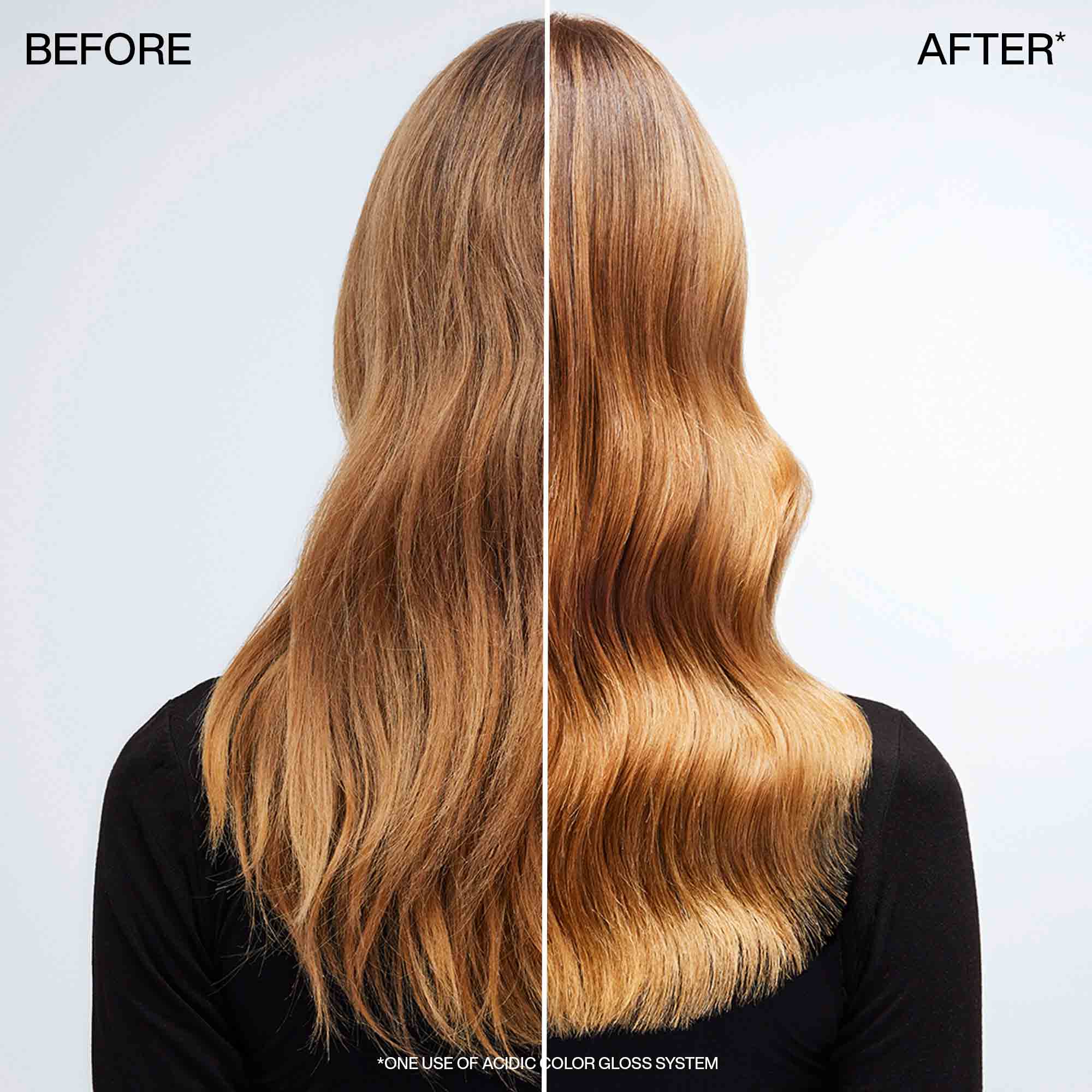 Redken Acidic Color Gloss Activated Glass Gloss Treatment Before and After 2- HWS BEAUTY