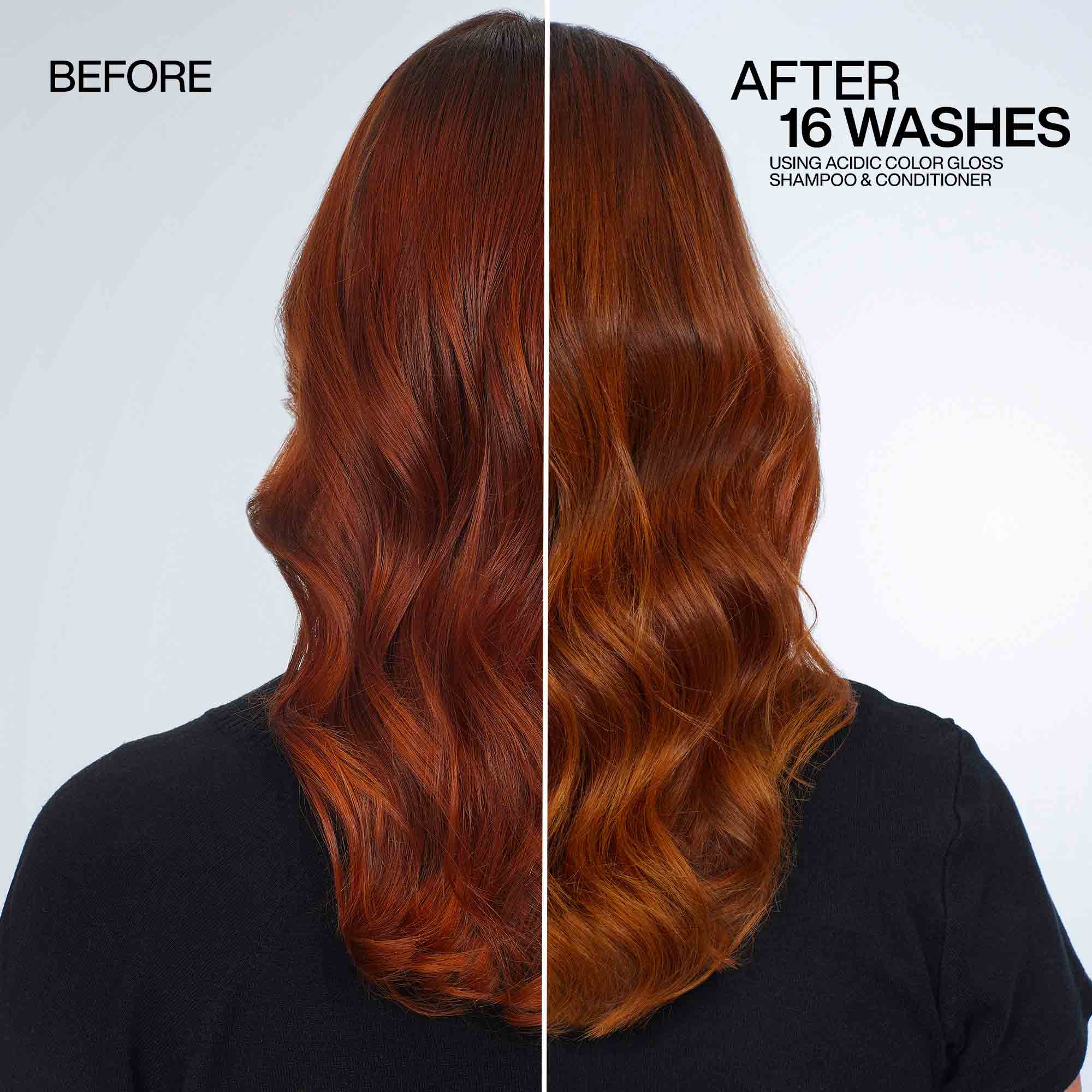 Redken Acidic Color Gloss Shampoo 1000ml before and after - HWS Beauty