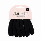 Kitsch Recycled Nylon Thick Hair Elastics 6pc Set- Black