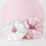 Brushworks Large Cloud Scrunchies - Pink & White (2 Pack)