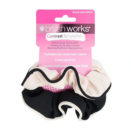 Brushworks Contrast Scrunchies Black and White