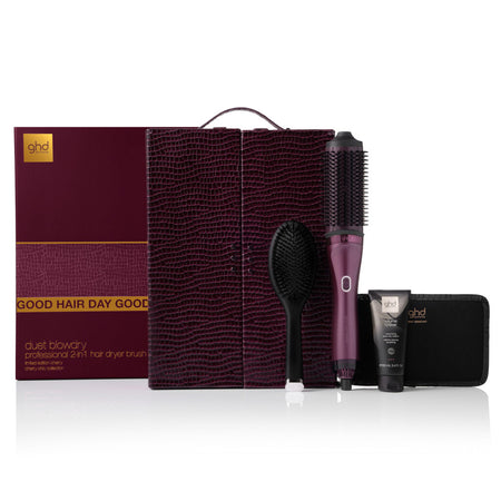 ghd Duet Blowdry Hair Dryer Brush Festive Gift Set in Cherry Chic