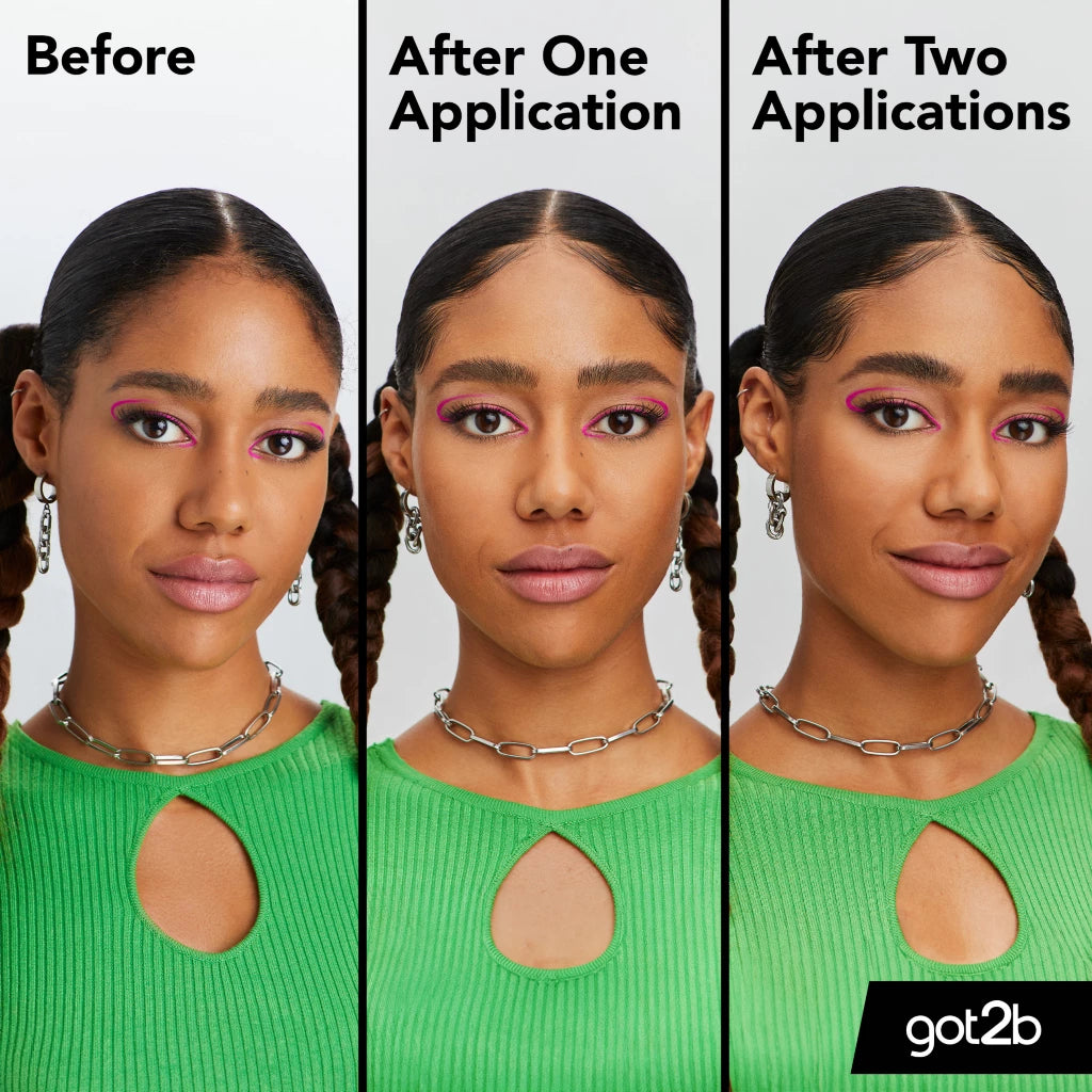 Schwarzkopf GOT2B Glued 4 Brows & Edges Tinted Black before and after