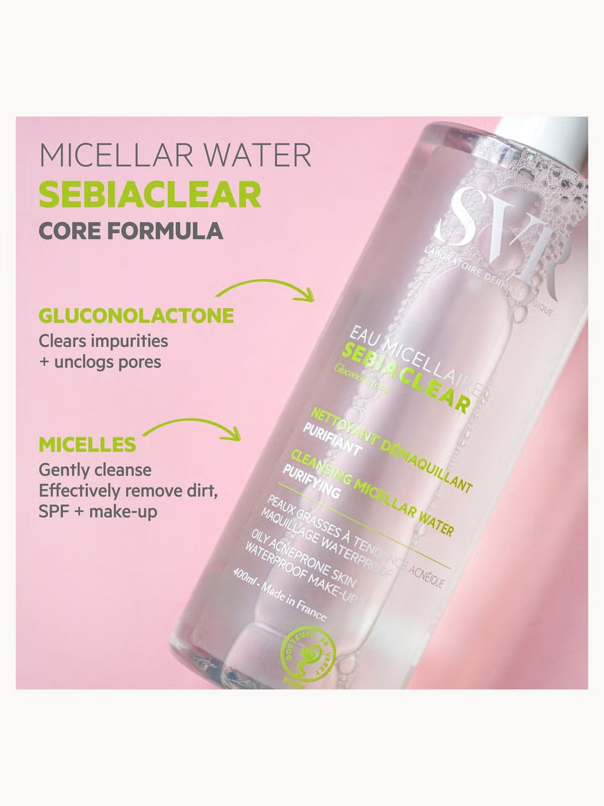 SVR Sebiaclear Cleansing Micellar Water 400ml