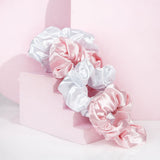 Brushworks Satin Scrunchies - Pink & White