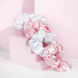 Brushworks Satin Scrunchies - Pink & White